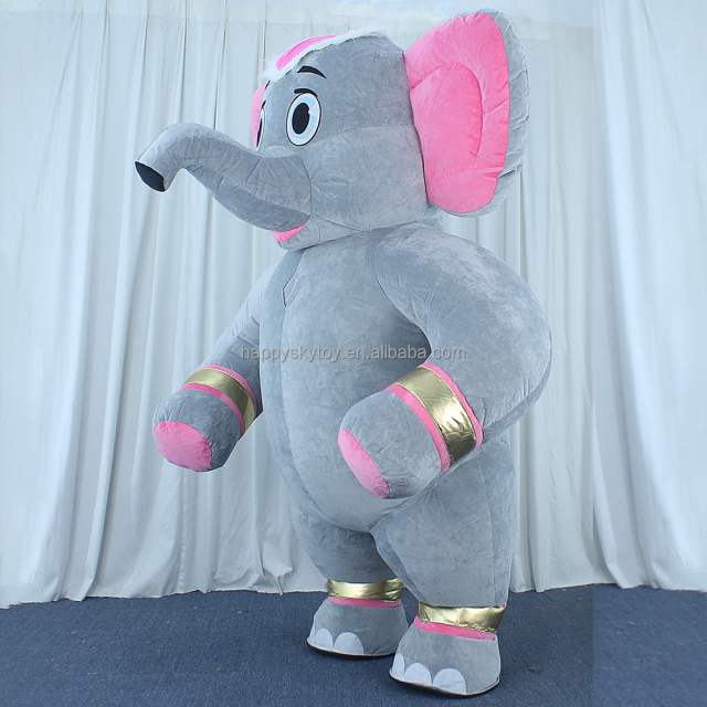 Customized Cartoon Inflatable Elephant Mascot Suit Plush Animal Decor Party Holiday Advertising Inflatable Costumes Decorations
