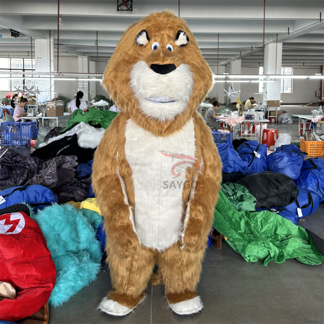 Inflatable Walking Advertising Bear Mascots Hand Drawn Wedding Decoration Inflatable Animal Realistic Lion Costume for Adults