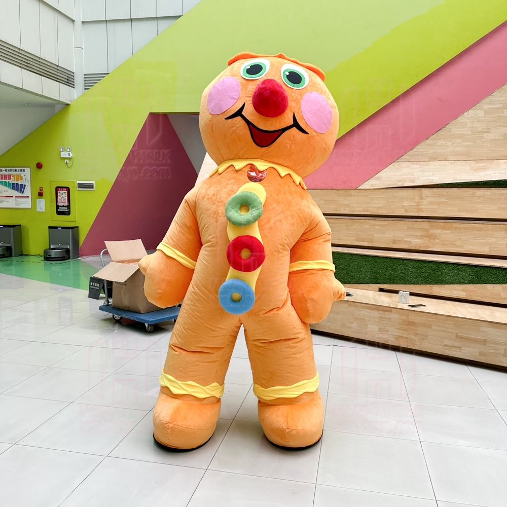 Unisex Inflatable Gingerbread Man Mascot Costume for Adults for Christmas Halloween & Carnival Party Fancy Dress Cosplay