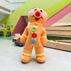Unisex Inflatable Gingerbread Man Mascot Costume for Adults for Christmas Halloween & Carnival Party Fancy Dress Cosplay