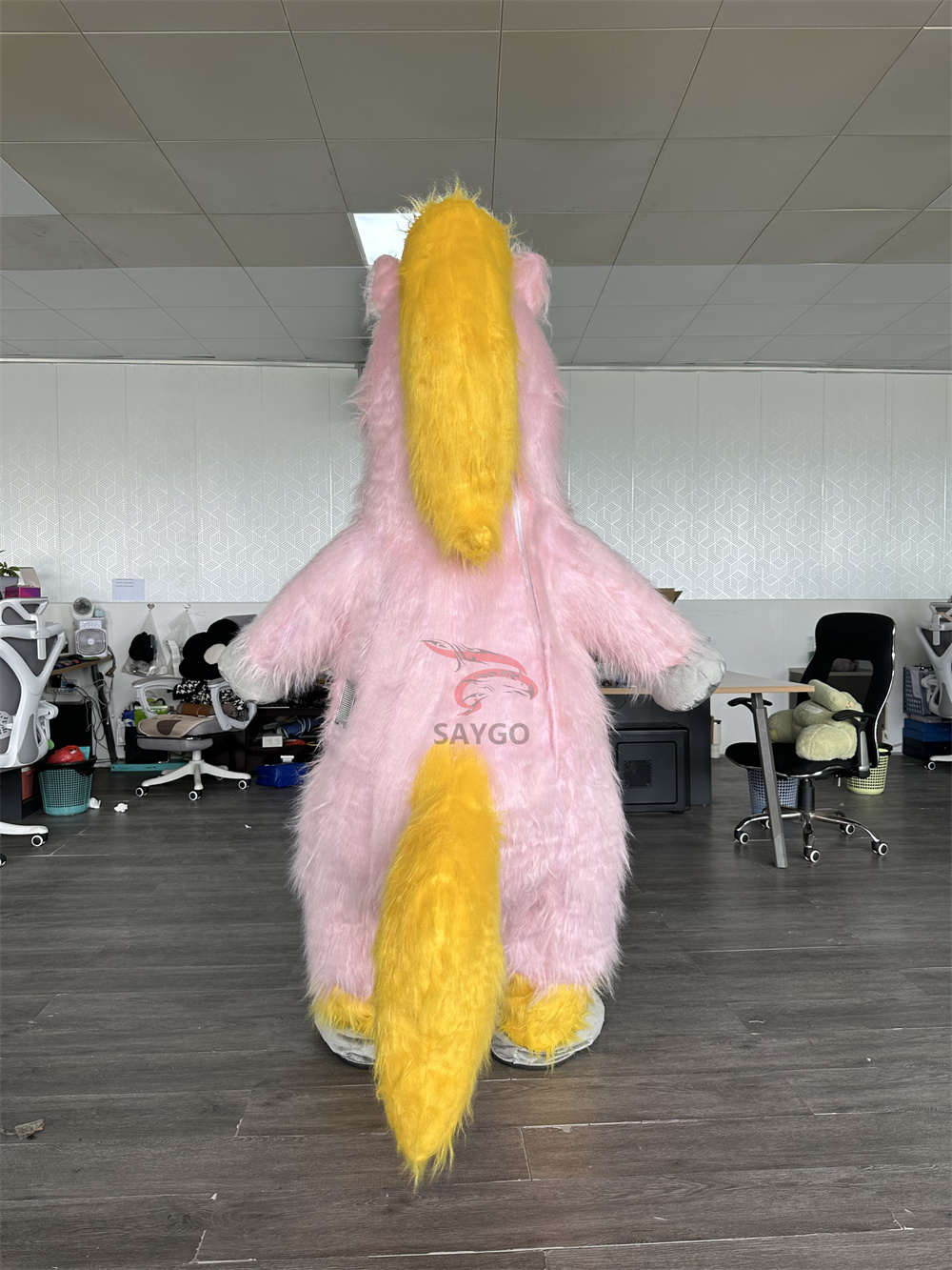 Inflatable Pink Unicorn Horse Mascot Costume for Adults Cute Pink for Pony Inflatable Dress for Christmas Halloween Mascot