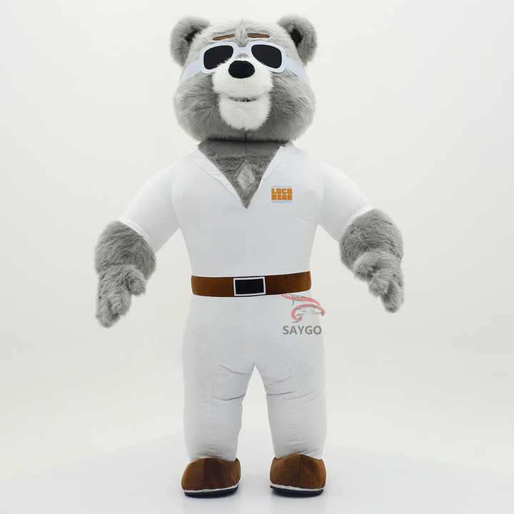 Factory Supply Pretty Quality Teddy Bear Mascot Costumes 2m 2.6m Inflatable Grey Teddy Bear Costume Dolls Suit