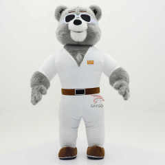 Factory Supply Pretty Quality Teddy Bear Mascot Costumes 2m 2.6m Inflatable Grey Teddy Bear Costume Dolls Suit
