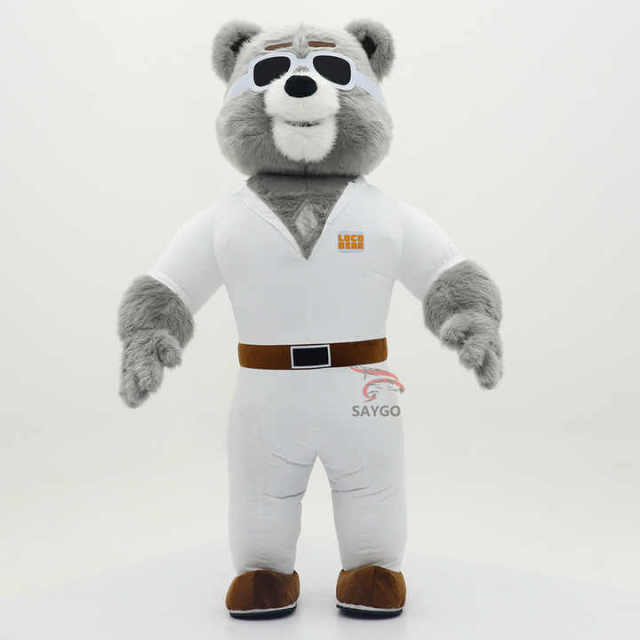 Factory Supply Pretty Quality Teddy Bear Mascot Costumes 2m 2.6m Inflatable Grey Teddy Bear Costume Dolls Suit