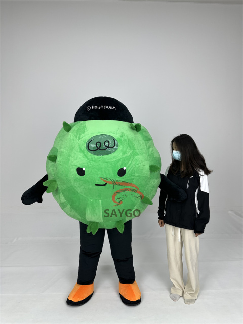 High Quality Custom Adult Unisex Soft Plush Inflatable Kayapush Balloon Man Mascot Costume for Cosplay and Parties