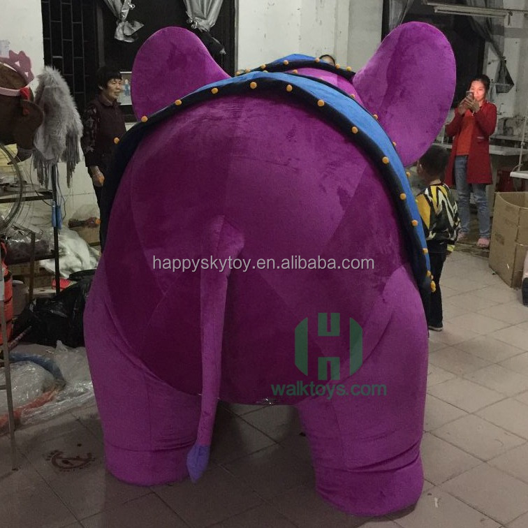 Purple Elephant CE 2/2.6m Inflatable Mascot Costumes Plush Animal Costume Suits for Carnival Halloween