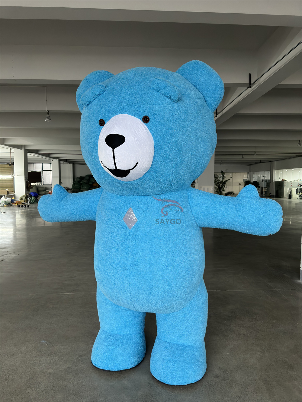 Inflatable Blue Teddy Bear Mascot Costume for Adults-Realistic Design Unisex Carnival/Party Easter/Halloween Theme