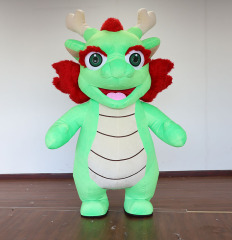 2024 New Type Plush Walking Inflatable Dragon Mascot Costume Unisex Chinese New Year Adult Parties Festivals Anime Happy Island