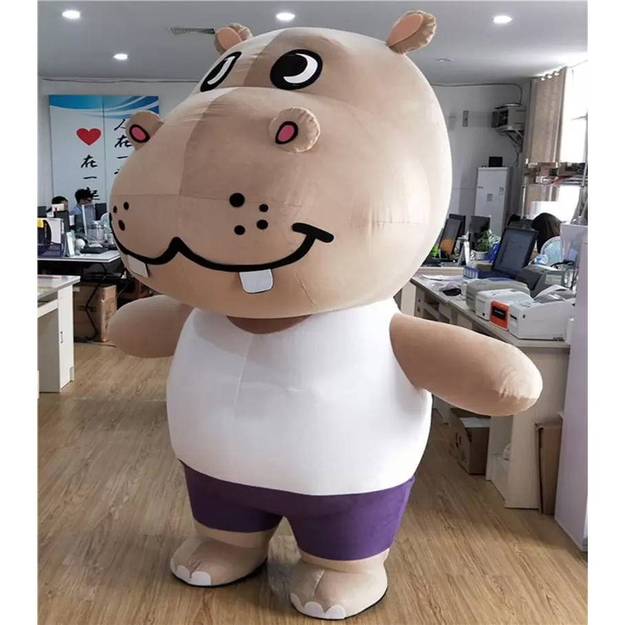 River Animal Fat Hippo Mascot Costume for Adults Inflatable Hippo Costume Mascotte 2m