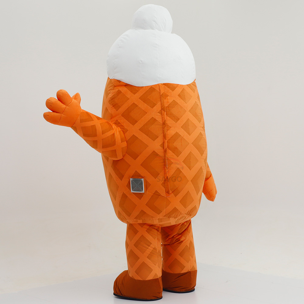 Festival Walking Fun Food Cartoon Customization Inflatable Waffle Ice Cream Mascot Costume Cosplay Adult Costume for Sale