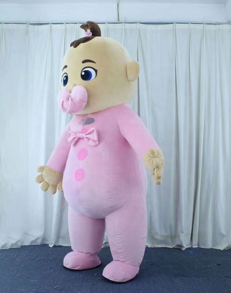 High Quality Inflatable Baby Boy and Girl Custom Mascot Costume Creative Holiday Party Giant Cosplay Dress in Blue and Pink