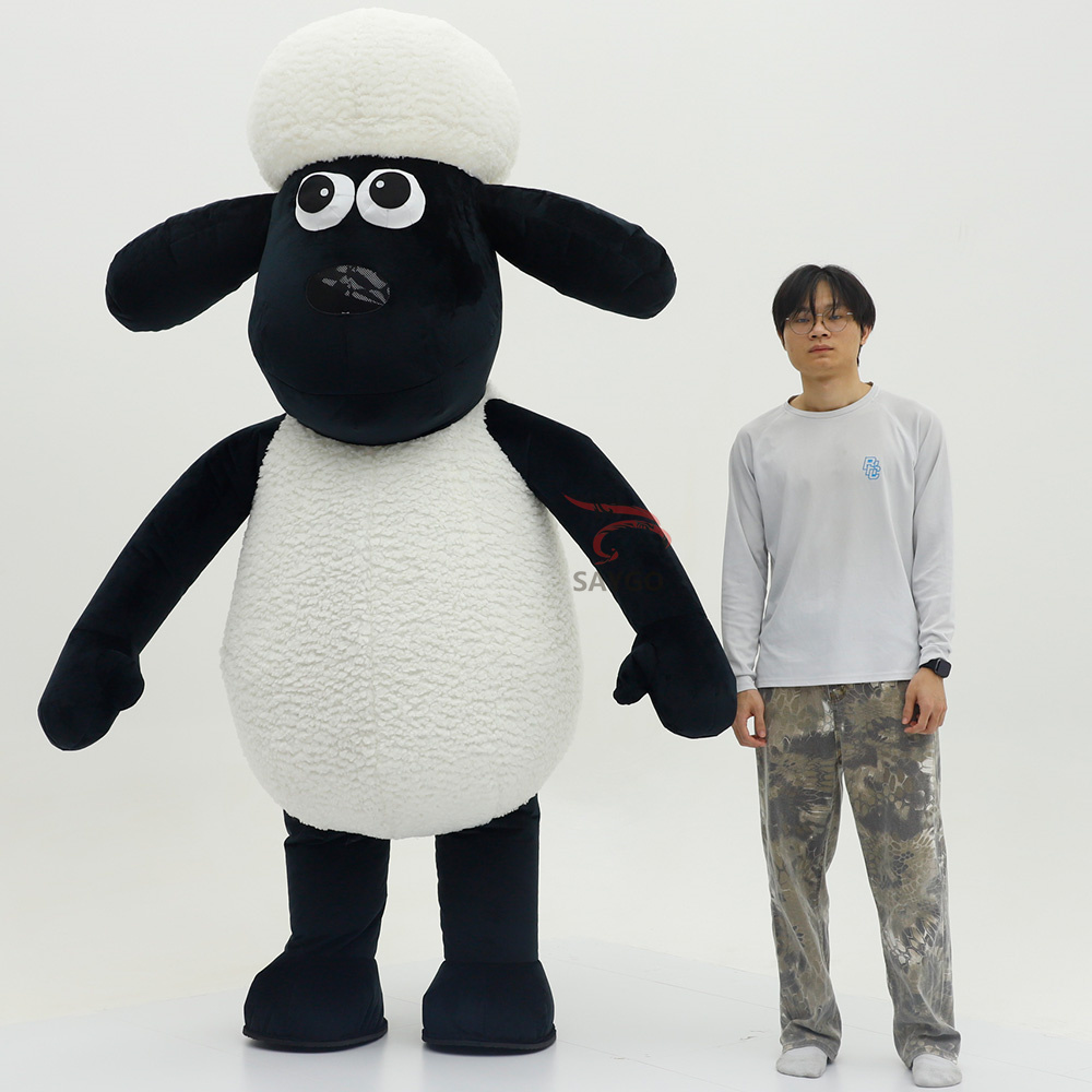 Inflatable Sheep Mascot Costume-Walking Fun Cartoon Animal Costume for Adults Unisex Easter/Halloween Party