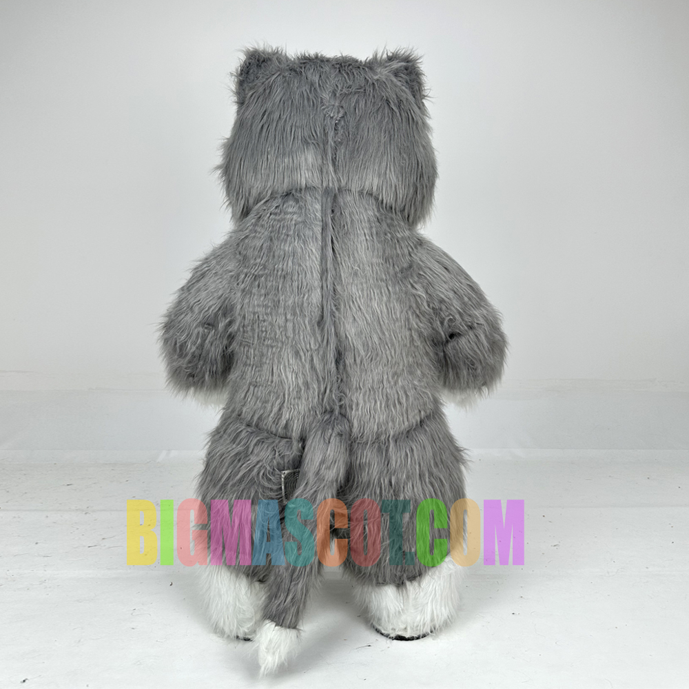 Happy Sky Adult Gray Cat Inflatable Mascot Costume for Stage Performance Unisex Cartoon Animal Cosplay Easter/Halloween Party