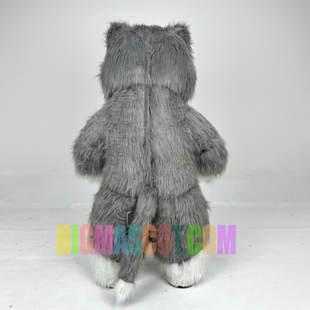 Happy Sky Adult Gray Cat Inflatable Mascot Costume for Stage Performance Unisex Cartoon Animal Cosplay Easter/Halloween Party