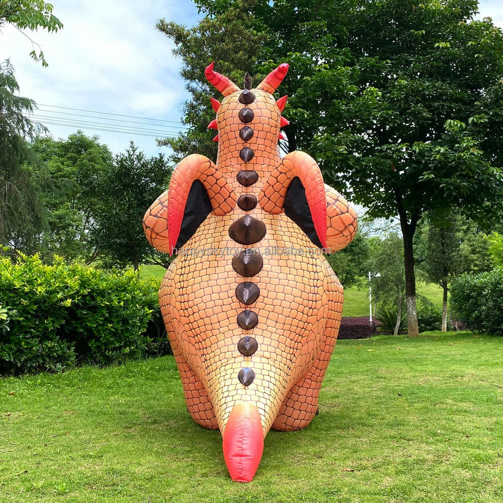 Happy Sky Inflatable Dragon Costume-Adult Unisex PVC Realistic Moving Walking Advertising Mascot for Easter/Halloween