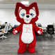 Fur Plush 2.2m Giant Red fox Cartoon Character Costumes for Adults Carnival Halloween Cosplay Dress up fox Inflatable Suit