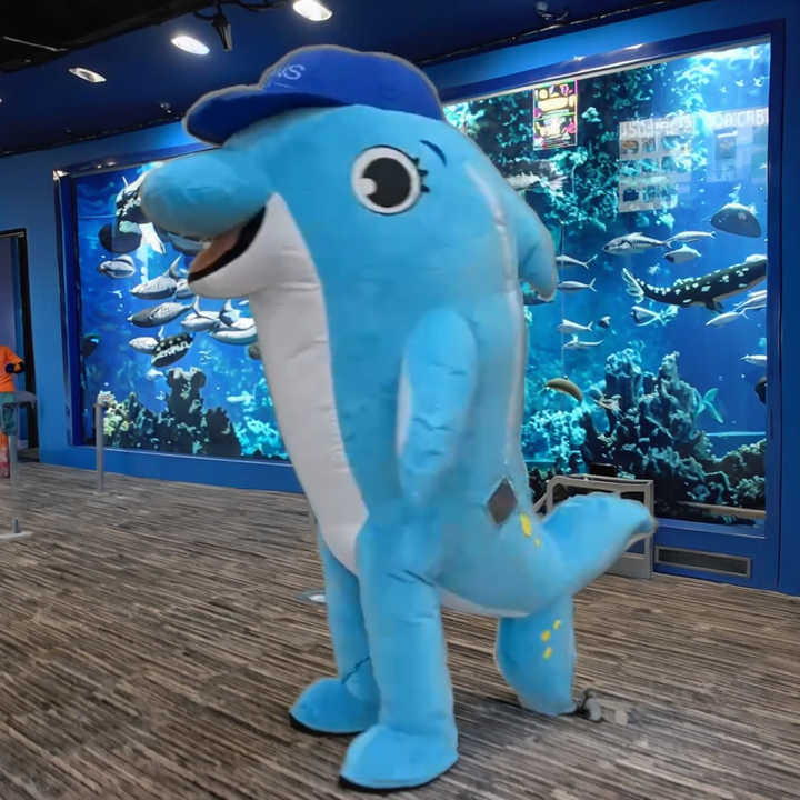 Inflatable Dolphin Mascot Costume Cartoon Sea Creatures Walking Costume Sale Inflatable Dolphin Costume Dolphin Inflatable