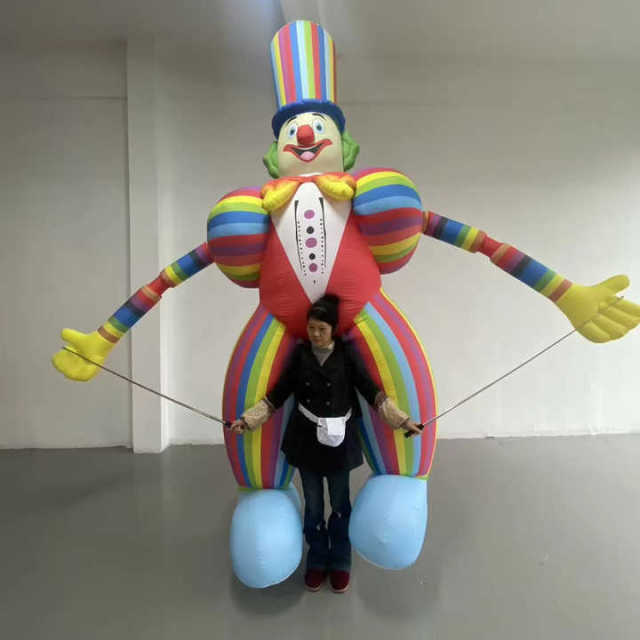 Cartoon Walking Clown Inflatable Model Main Park Clown Doll Inflatable Clothing Balllon for Parks
