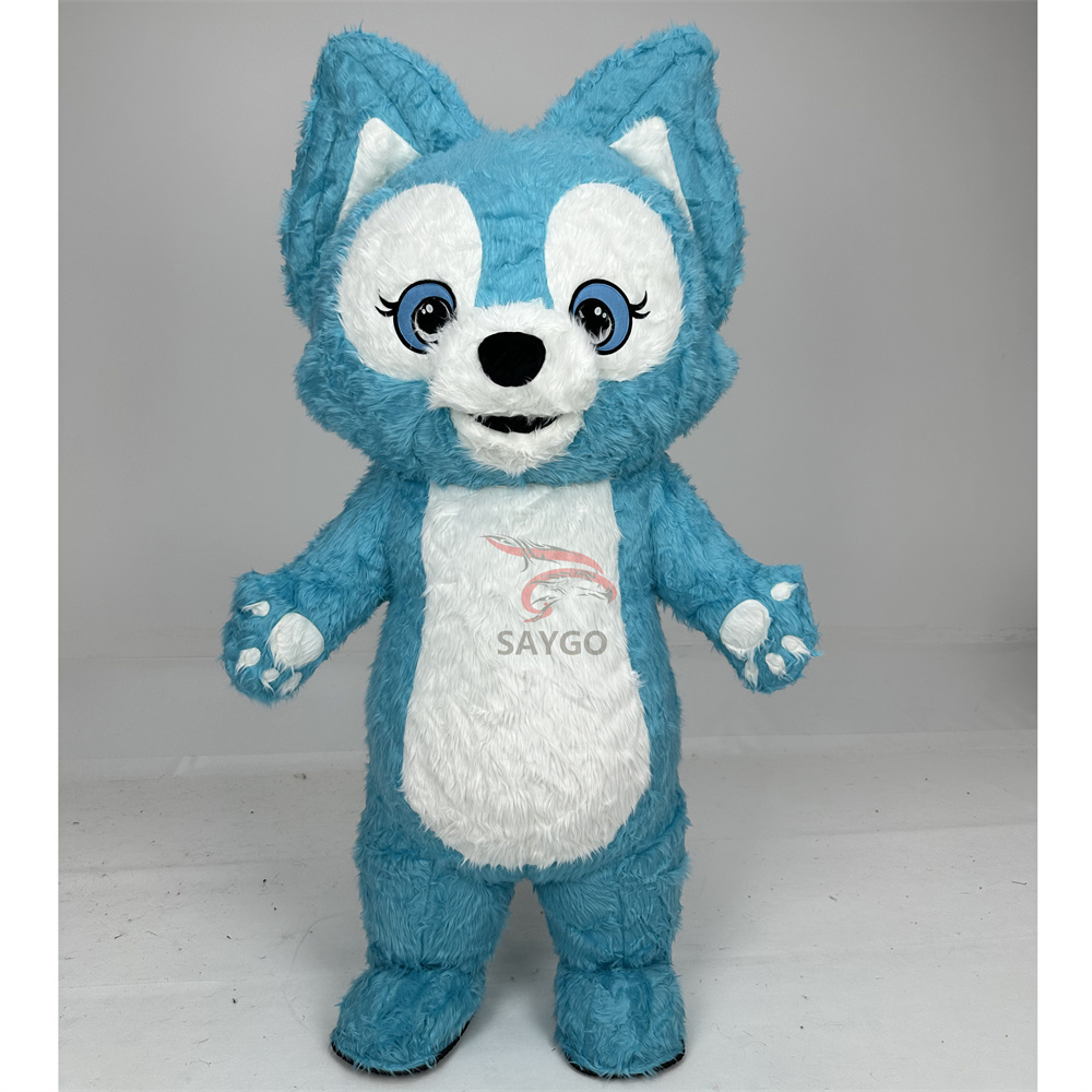 Saygo New Color Furry Fox Linabell Fox Mascots Costume CE 2m 2.6m Inflatable Linnabell Fox Mascot Suits for Sale
