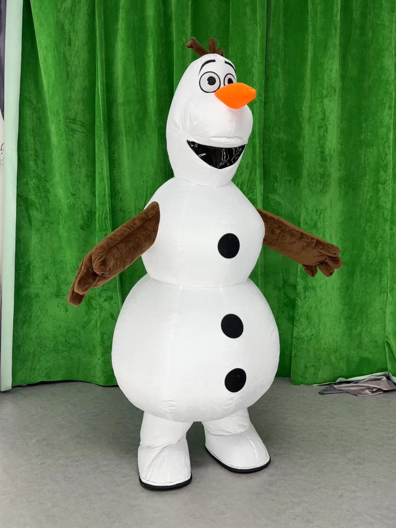Huge Snowman Olaf Mascot Costume for Adults Inflatable Olaf of Forzens Cartoon Character Costume Mascot