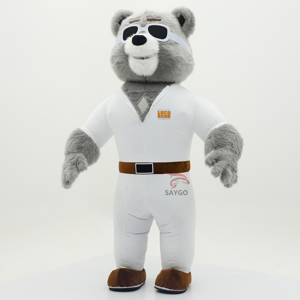 Factory Supply Pretty Quality Teddy Bear Mascot Costumes 2m 2.6m Inflatable Grey Teddy Bear Costume Dolls Suit