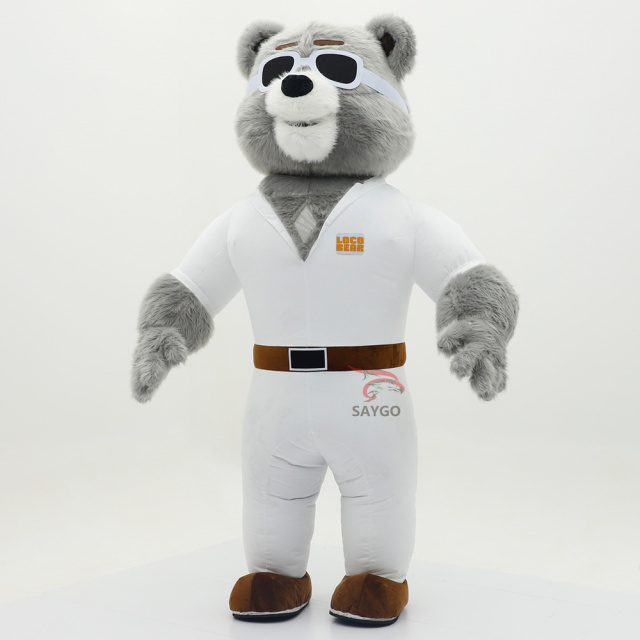 Factory Supply Pretty Quality Teddy Bear Mascot Costumes 2m 2.6m Inflatable Grey Teddy Bear Costume Dolls Suit