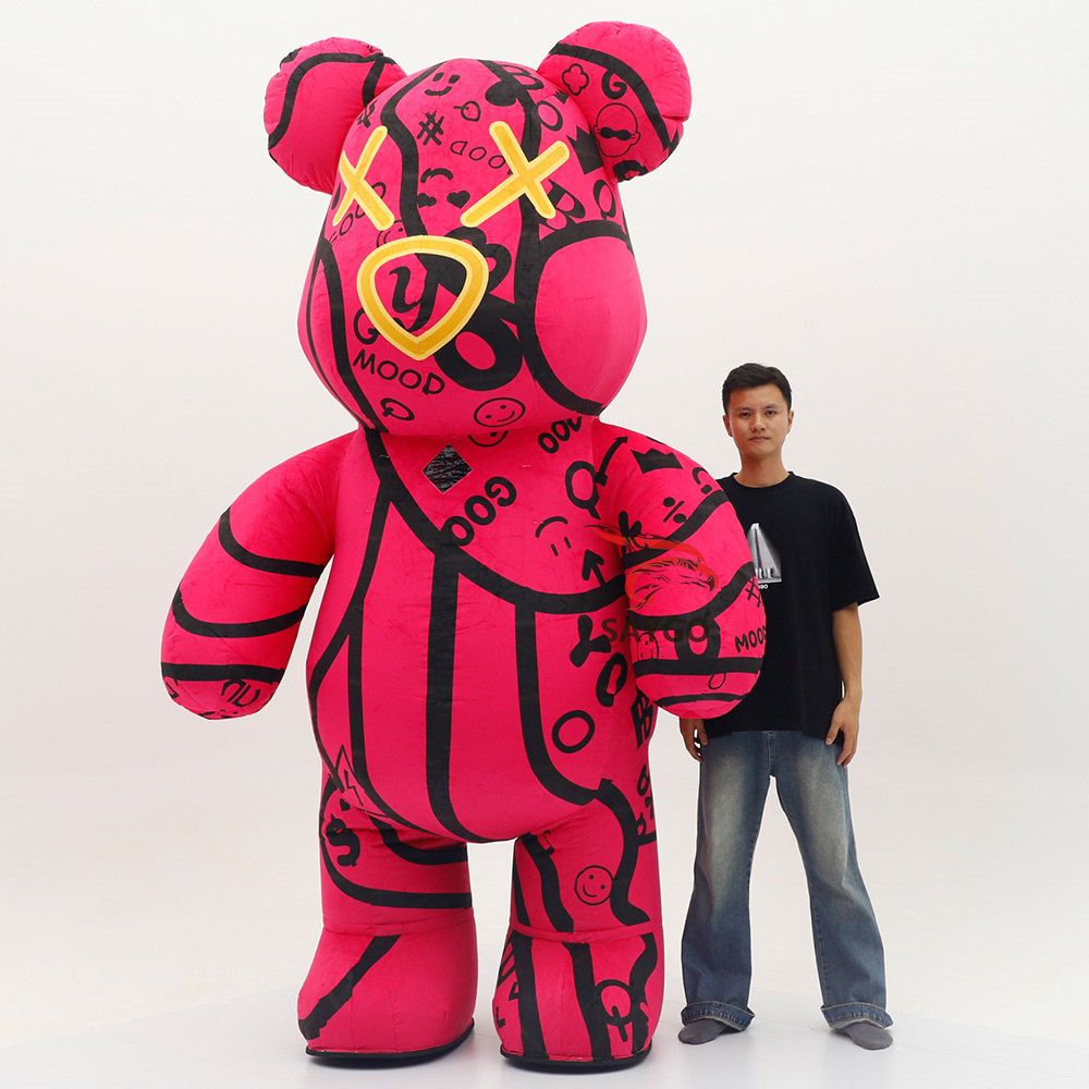 OEM Giant Red Inflatable VIOLENT Bear Mascot Costume Mascotte Animal Cosplay Panda Bear Fursuit Cosplay Furry Suit for Adult