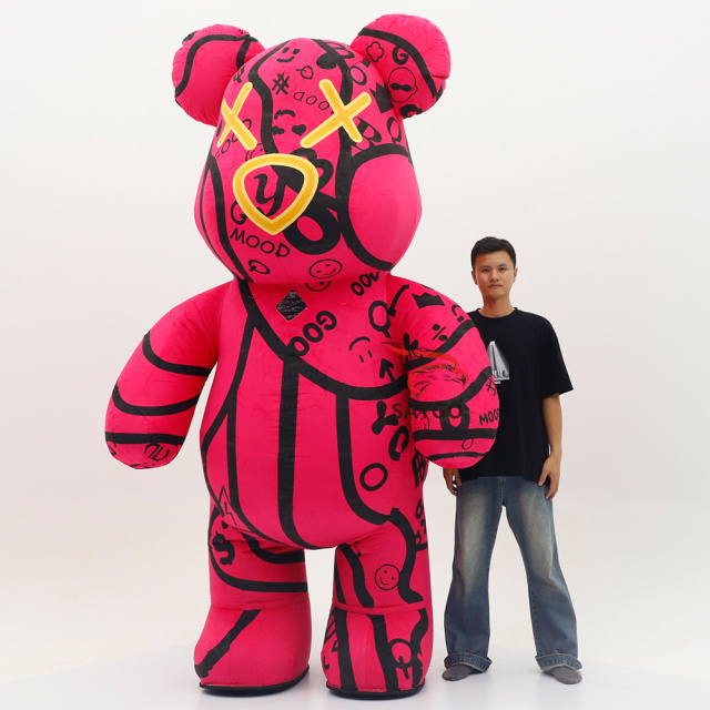 OEM Giant Red Inflatable VIOLENT Bear Mascot Costume Mascotte Animal Cosplay Panda Bear Fursuit Cosplay Furry Suit for Adult