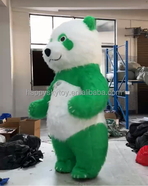 Inflatable Yellow Panda Mascot Costume for Adults-Unisex Carnival/Easter/Halloween Cosplay Promotion Costume
