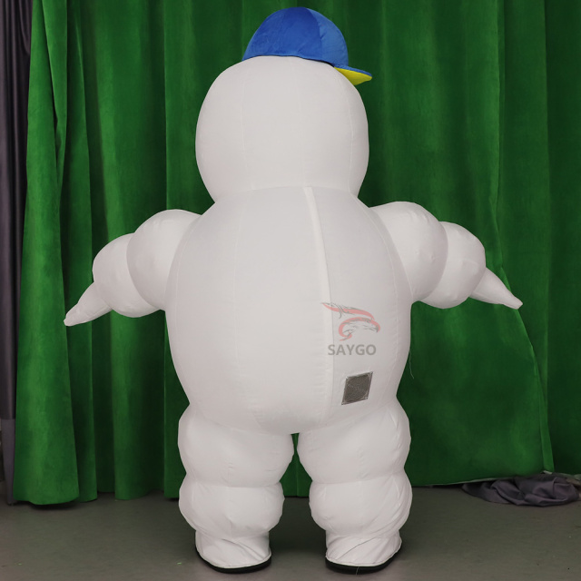 Inflatable White Animal Cartoon Robot Mascot Costume LED Halloween Adult Unisex Sale