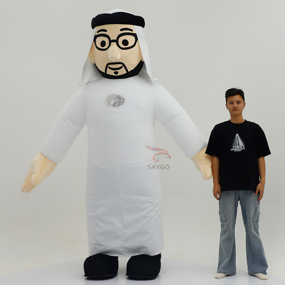Factory OEM Advertising Adults Inflatable Arabic Mascot Costume Custom Made Middle East Character Costumes Party