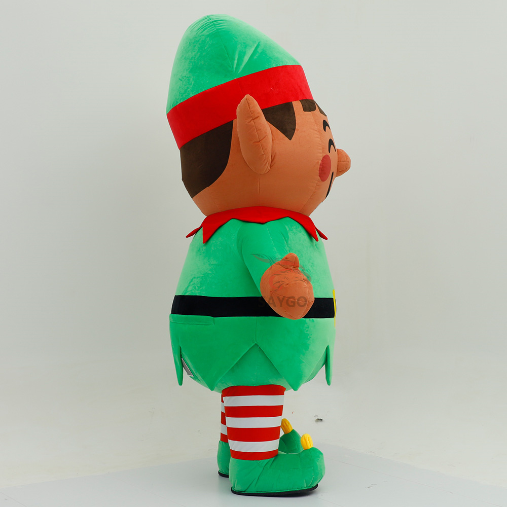 Deluxe Velvet Inflatable Adult Christmas Elf Mascot Costume Luxury Adult Fancy Dress for Christmas Party and Carnival Costumes,Big Mascot,Deluxe Velvet Inflatable Adult Christmas Elf Mascot Costume Luxury Adult Fancy Dress for Christmas Party and Carnival Costumes