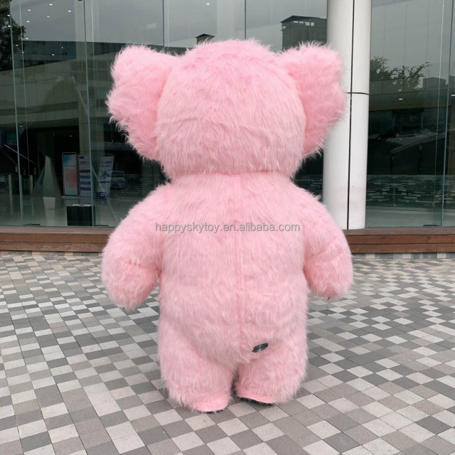 Inflatable Plush Pink Koala Bear Mascot Costume-Funny Walking Cartoon Design Adult Unisex Wearable for Easter/Halloween Holiday