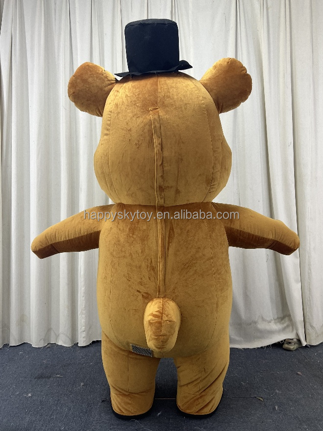 MOQ 1 PC Inflatable Freddy Bear Five Nights at Freddy's Game Character Brown Bunny Freddy Bear Mascot Costume for Promotion