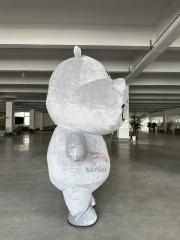 Inflatable Gray Hippo Mascot Costume Customizable Adult Anime Cosplay Christmas Party Hand-Drawn Fancy Dress Carnival Suit