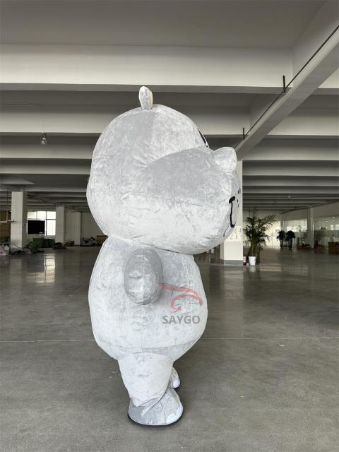 Inflatable Gray Hippo Mascot Costume Customizable Adult Anime Cosplay Christmas Party Hand-Drawn Fancy Dress Carnival Suit