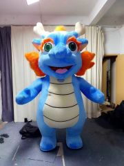2024 New Type Plush Walking Inflatable Dragon Mascot Costume Unisex Chinese New Year Adult Parties Festivals Anime Happy Island