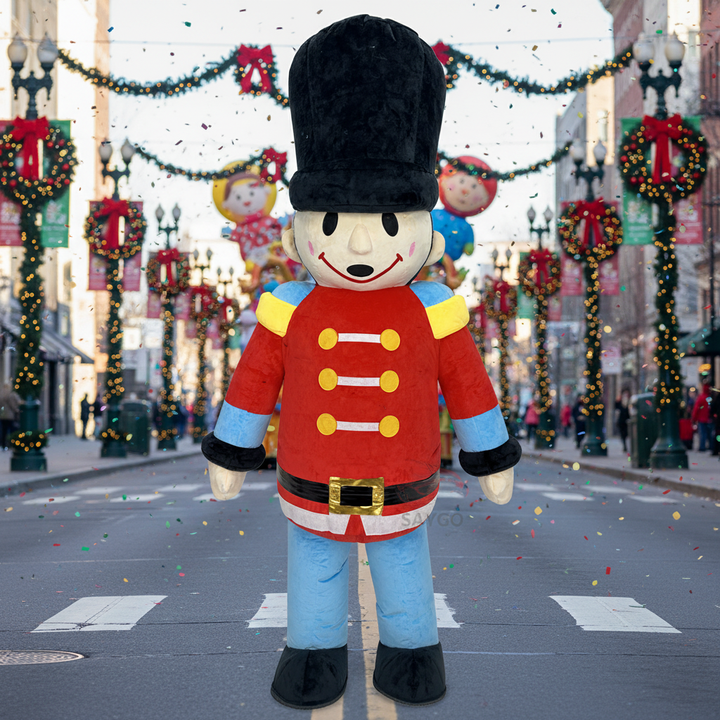 Red Human Inside Inflatable Mascot Costume Soldier Clothes for Adults Cosplay Wear 2.2m Inflatable Soldier Mascot Costumes