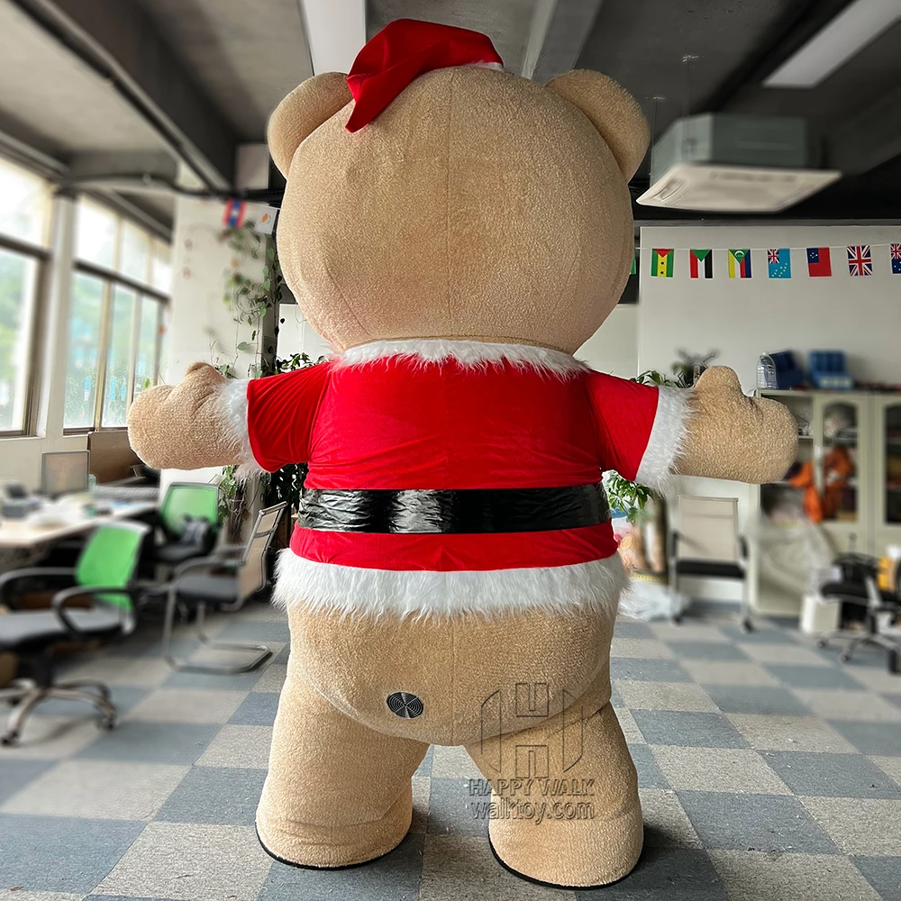 Customizable 2/2.6/3 Meter Inflatable Mascot Costume Unisex Adults' Walking Christmas Teddy Bear for Cosplay