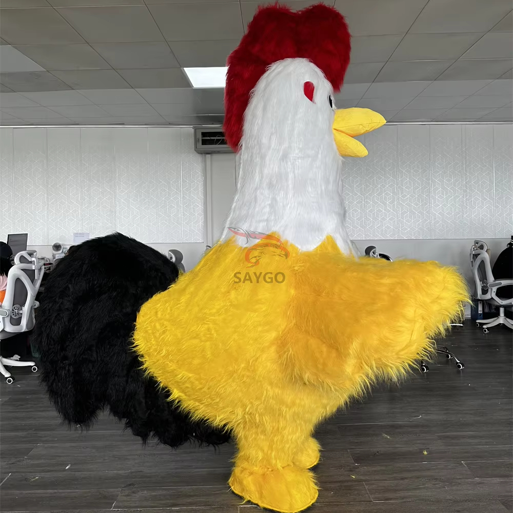 Hot Sale Commercial Adult Wearable Mascot Inflatable Red Yellow Chicken Costume for Parties Walking Performance Props