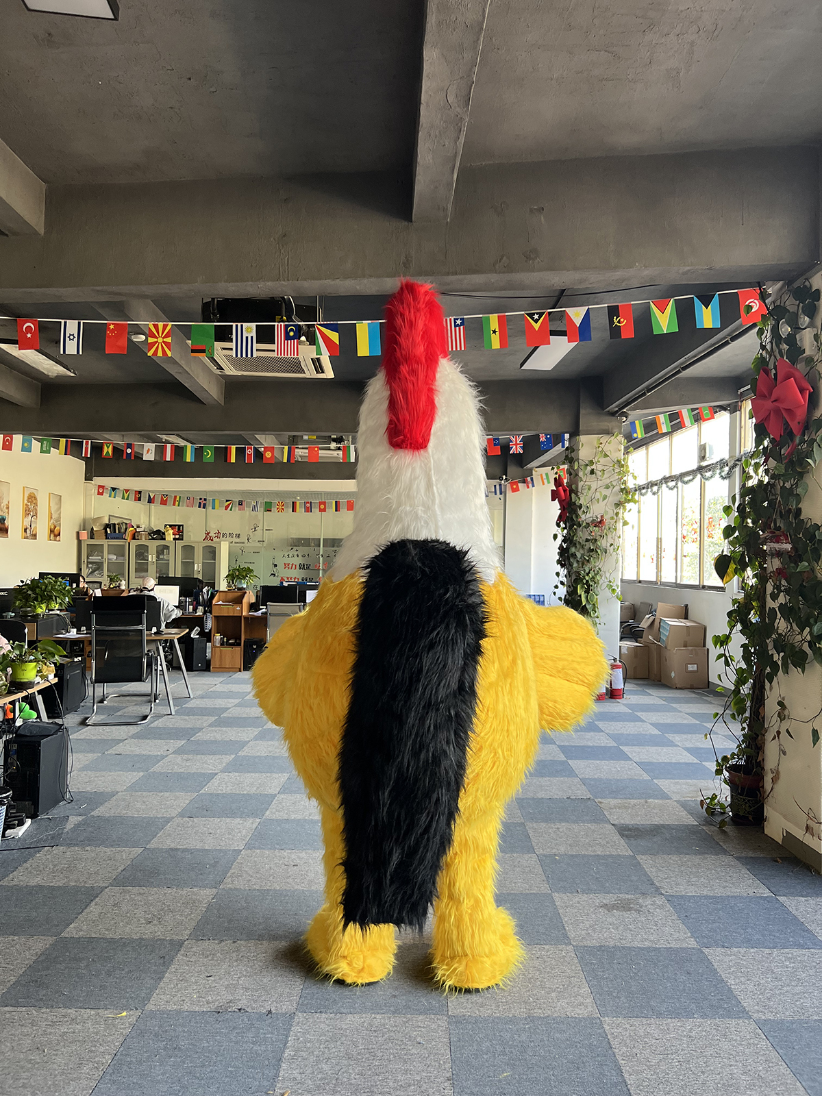 Unisex 2.6m Realistic Cock Costume Funny Inflatable Halloween Rooster Mascot Adults Cosplay Festivals Cartoon Animal Anime