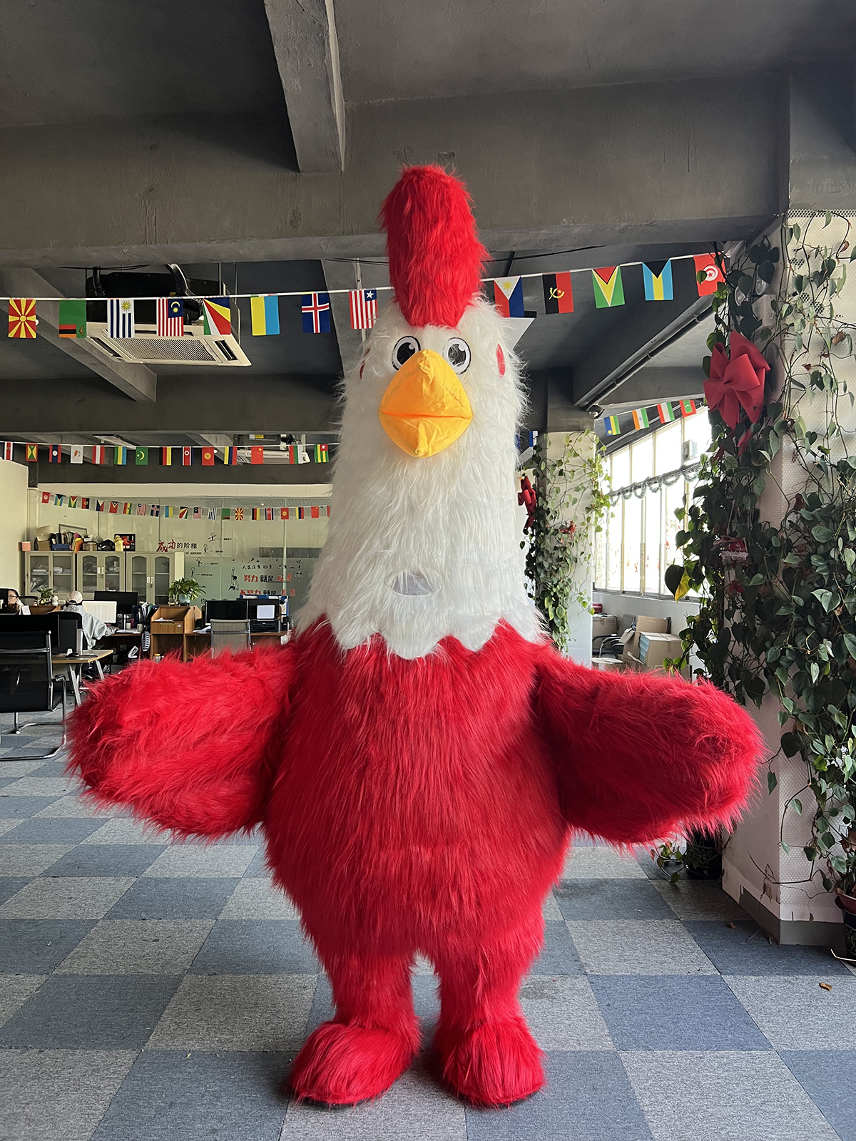 Unisex 2.6m Realistic Cock Costume Funny Inflatable Halloween Rooster Mascot Adults Cosplay Festivals Cartoon Animal Anime