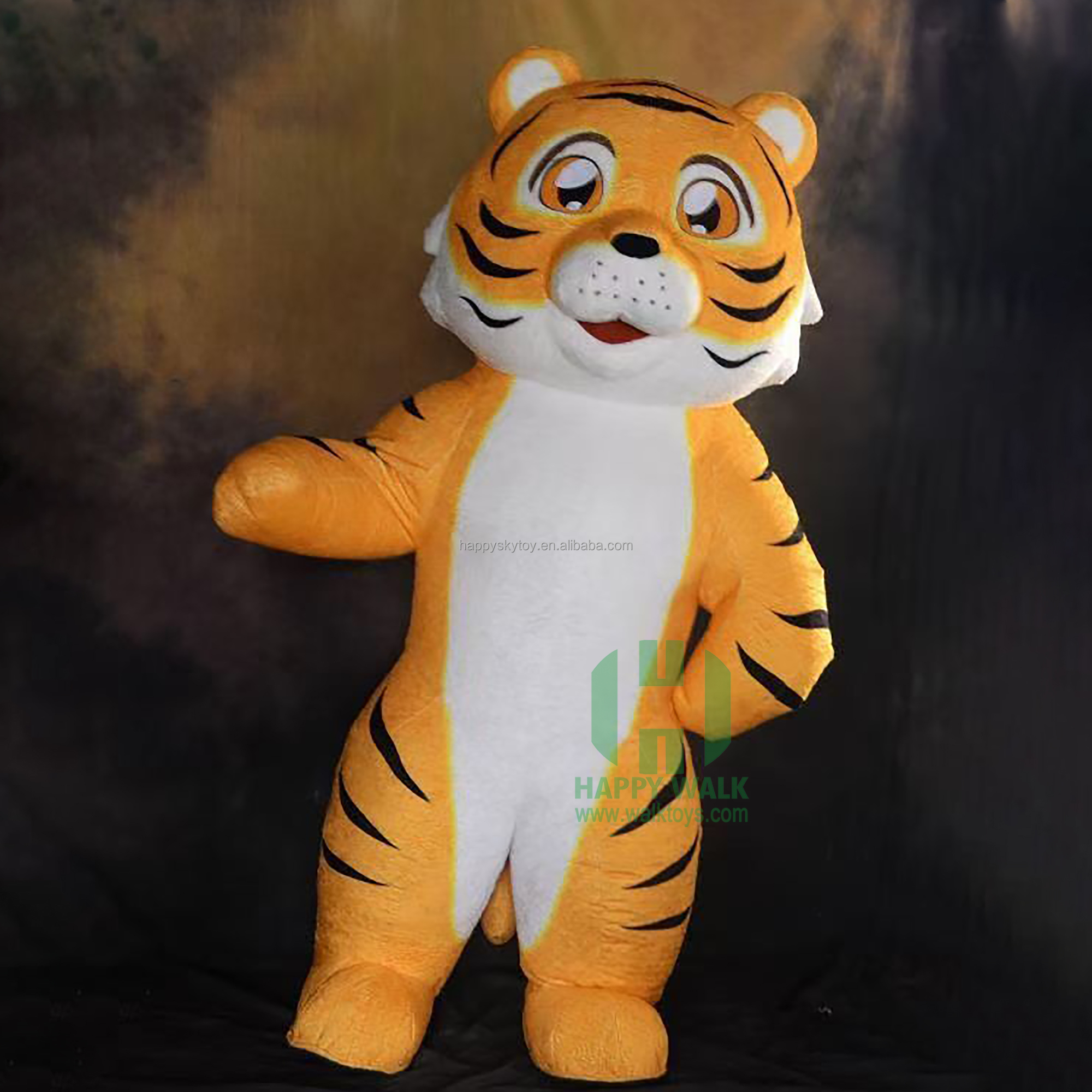 Adult Tiger Paw Bear Costume with Helmet Accessory Inflatable Mascot Costume for Carnival Party Anime Wolf Bee-Dog Cosplay Style