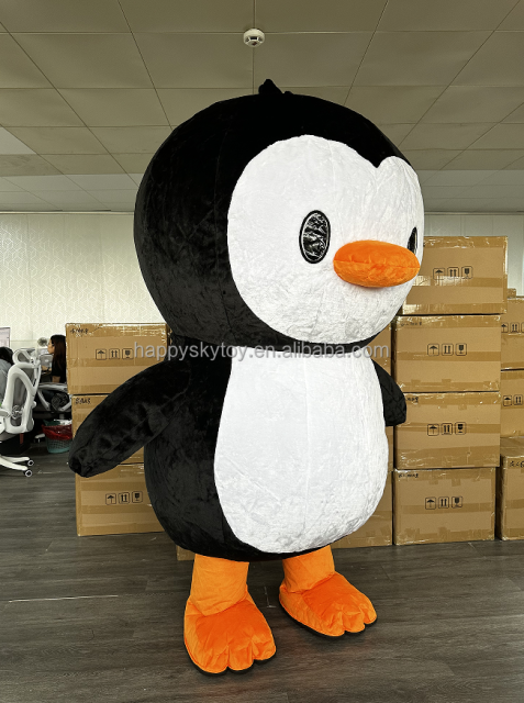 Lovely Unisex Inflatable Giant Penguin Mascot Costume Cute Adult Dance Costume for Christmas Halloween Parties Cosplay Costume