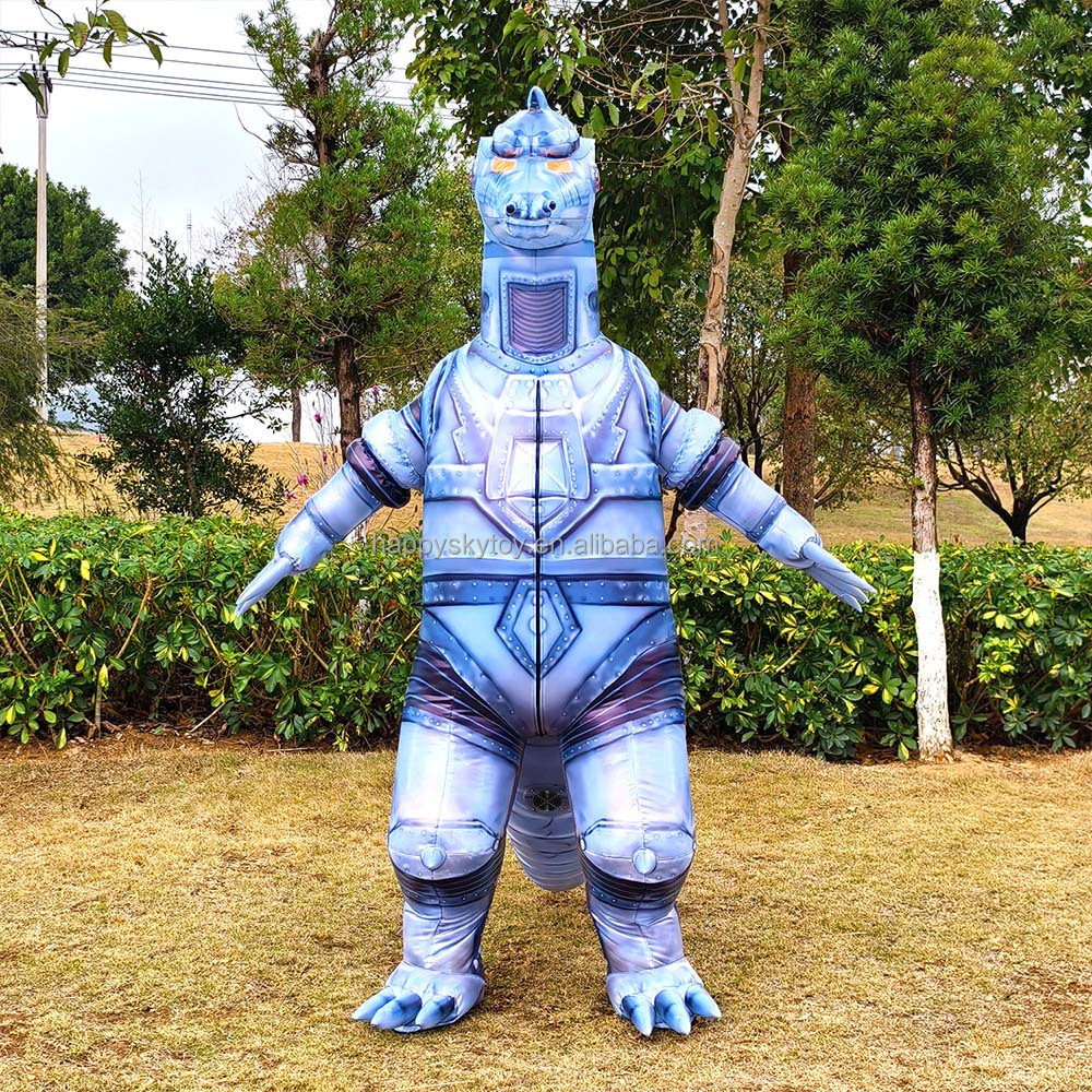 Inflatable Mechagodzilla Dragon Dinosaur Costume Cartoon Animal Moving Walking Suit Advertising Mascot Realistic Promotion