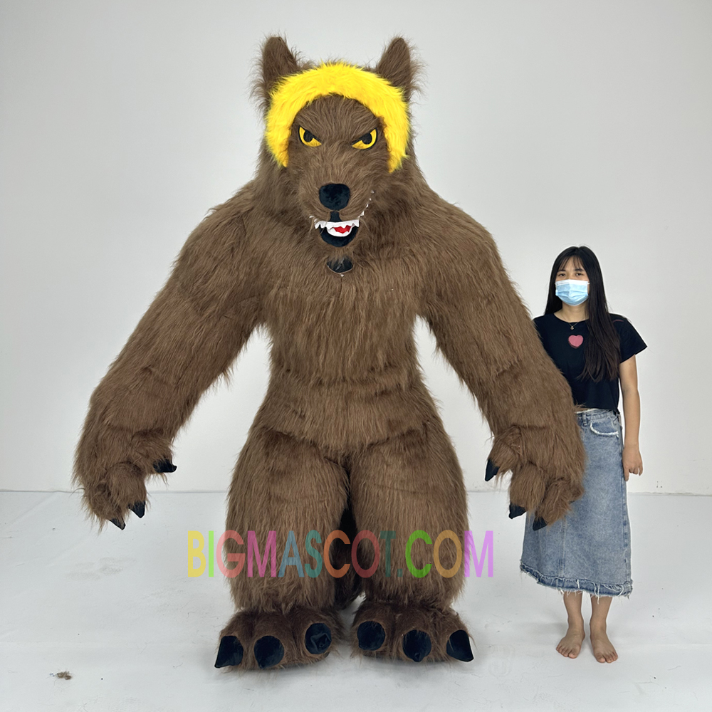 Wolf Animal Carnival Dress Suit Fur Costume Inflatable Mascot Costume for Christmas Plush Furry Party Wolf Mascot