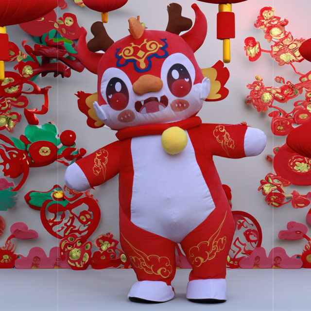 2024 Chinese New Year Mascot Outdoor Inflatable Dragon Costume for Adult