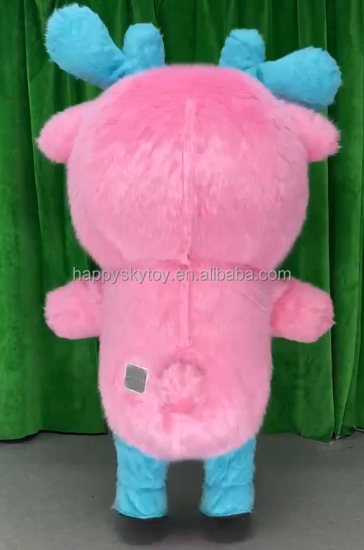 Anime Cosplay Mascot Costume Cartoon Character Deer pink Inflatable Clothing for Adults Birthday Party Dress 2.2m Mascots Suit