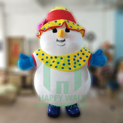 Pretty Girl Birthday Party Dress Christmas Cartoon Character Snowman Mascots Costumes for Adult Wear 2.2m Snowman Inflate Suit