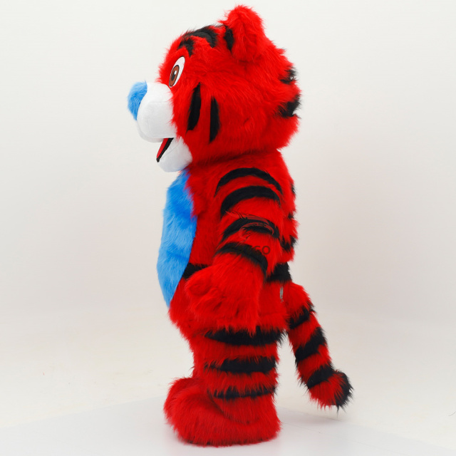 Red Tiger Wild Animal Inflatable Life Size Long FurTiger Animal Costume Rental for Adults Unisex Easter/Halloween,Big Mascot,Lovely Red Inflatable Life Size Long FurTiger Animal Costume Rental for Adults Unisex Easter/Halloween